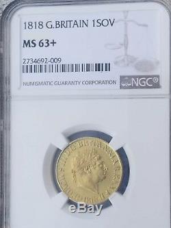 Rare 1818 Great Britain ISOV gold coin NGC MS63+