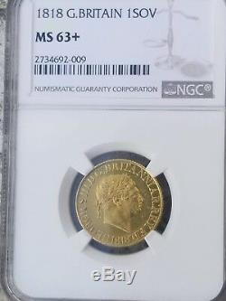 Rare 1818 Great Britain ISOV gold coin NGC MS63+