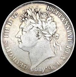 Rare 1821 Great Britain. 925 Silver Crown King George IV Secundo # 0681