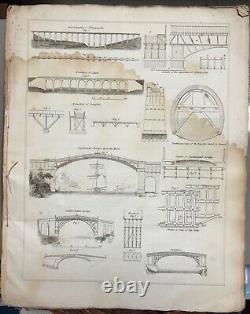 Rare 1824 DUPIN'S COMMERCIAL POWER of GREAT BRITAIN Plans Elevations ENGRAVINGS