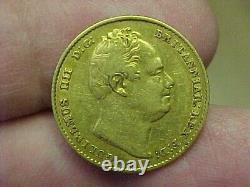 Rare 1832 Great Britain Gold Sovereign William IV 2nd Bust S-3829b Km-717 Shield