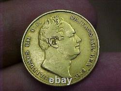 Rare 1832 Great Britain Gold Sovereign William IV 2nd Bust S-3829b Km-717 Shield