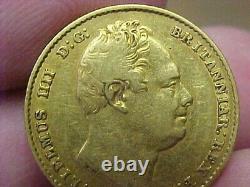 Rare 1832 Great Britain Gold Sovereign William IV 2nd Bust S-3829b Km-717 Shield