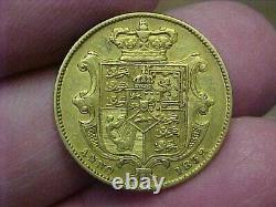 Rare 1832 Great Britain Gold Sovereign William IV 2nd Bust S-3829b Km-717 Shield