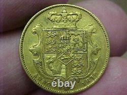 Rare 1832 Great Britain Gold Sovereign William IV 2nd Bust S-3829b Km-717 Shield