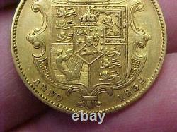 Rare 1832 Great Britain Gold Sovereign William IV 2nd Bust S-3829b Km-717 Shield