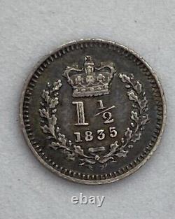Rare 1835 Great Britain 1½ Pence William IV -Silver Coin