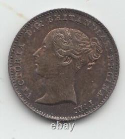 Rare 1845 Groat Fourpence 4d Great Britain Victoria