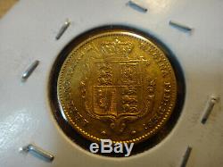 Rare 1857 Great Britain Gold 1/2 Sovereign Free S&H USA