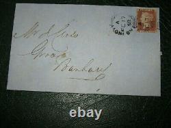 Rare 1858 Pearson Hill 2nd Trial Machine Cancel on Cover + Backstamps