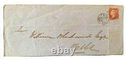 Rare 1861 Edinburgh Cover To Peebles With Portobello Cancel Penny Red Stamp