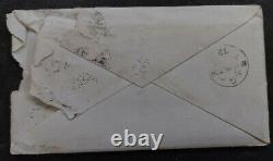 Rare 1872 Great Britain Cover ties 6p stamp cd London-New Zealand w 3 Letters