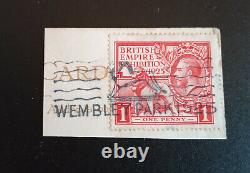Rare 1925 1d One Penny Stamp KGV British Empire Exhibition Pmk Wembly Park