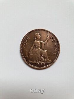 Rare 1937 Great Britain George VI One Penny