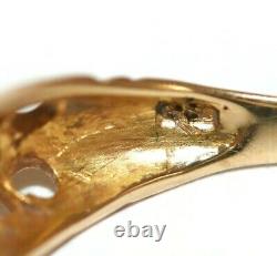 Rare Antique 18k Gold Diamond 5-Stone Band Ring Size 7.5