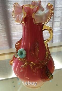 Rare Antique Stevens & Williams Hand Blown Vase Art Glass Vase 9.5 Stunning