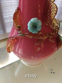 Rare Antique Stevens & Williams Hand Blown Vase Art Glass Vase 9.5 Stunning
