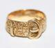 Rare Antique Victorian C. 1885 18k Gold Buckle Ring, Heavier 7.1g, Size 8