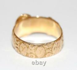 Rare Antique Victorian c. 1885 18K Gold Buckle Ring, Heavier 7.1g, Size 8