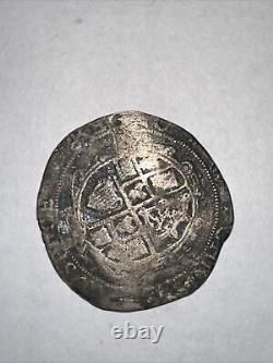 Rare AntiqueCharles I 1600's Silver Half Crown Great Britain Early Colonial Coin