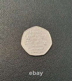 Rare Brexit Coin Peace Prosperity & Friendship with all nations 50p Rare Coin