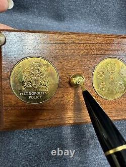 Rare Desk Pen Set With Great Britain Metropolitan Police Medals by The Tower Mint