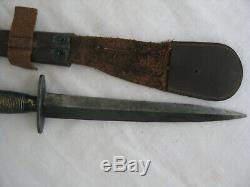 Rare Fairbairn Sykes Beaded & Ribbed Commando Knife