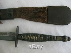 Rare Fairbairn Sykes Beaded & Ribbed Commando Knife