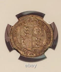 Rare Great Britain 1 Shilling 1889 NGC Silver UK Small Bust RARE AU SL154