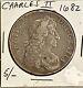 Rare High Grade- 1682- Charles Ii Silver 1/2 Crown Great Britain Coin