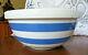 Rare Htf Huge T G Green Cornishware Blue White Striped Bowl Tab Hndl Shield Mark