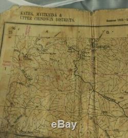 Rare Identified WWII Burma Chindit Grouping- Map, Japanese Leaflet, Postcard
