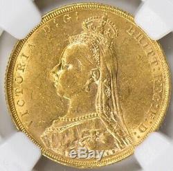 Rare In Grade 1892 Great Britain Gold Sovereign Ngc Au-55