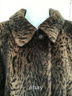 Rare Jaeger Designer Genuine Vintage Luxury Leopard Faux Fur Swing Coat 12 to 14