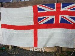 Rare Large Vintage British Navy Ensigen Ships Sewn Flag