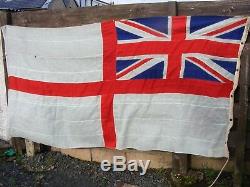 Rare Large Vintage British Navy Ensigen Ships Sewn Flag