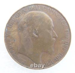 Rare Mint Error No Date King Edward VII Penny Coin Great Britain