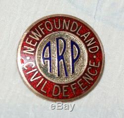 Rare Newfoundland Civil Defence Pin Air Raid Precautions Pre Confederation WW11