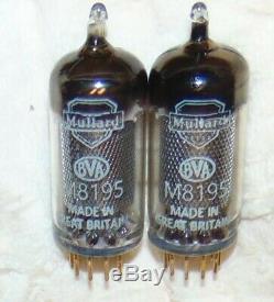 Rare Nos Mullard Match Pair M8195 Tubes Great Britain 1950's Gold Pin Ef86 Z729