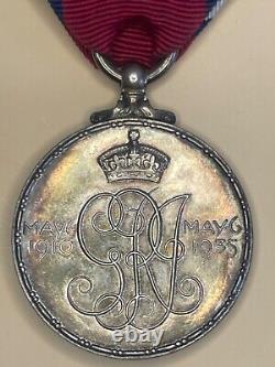 Rare Original Great Britain Uk 1935 King George V Jubilee Medal Named Unique