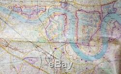Rare Original WW2 1940 BLITZ Vintage GERMAN LUFTWAFFE BOMBING MAP of EAST LONDON