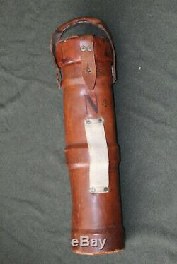 Rare Original WW2 British Navy Large Size Leather Charge Container, 1942 dated