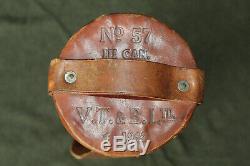 Rare Original WW2 British Navy Large Size Leather Charge Container, 1942 dated