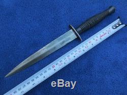 Rare Original Wooden Handle Fairbairn Sykes Knife Commando Dagger & Sheath