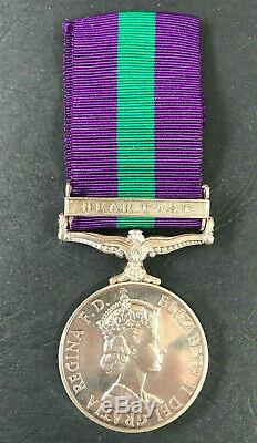 Rare RAF General Service Medal Near East Suez Bomber Pilot 12 Squadron