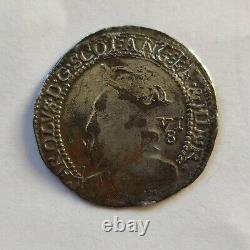 Rare Scottish Charles 1st Hammered Silver Half Merk (6 Shillings and 8 Pence)
