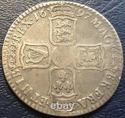Rare Silver 1697 Great Britain 1/2 Crown KM# 491 William III Nice Toned # MC 12