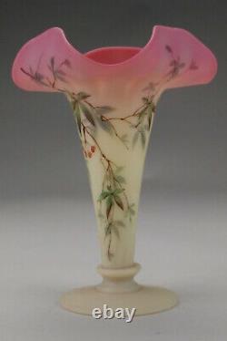 Rare Victorian Webb Decorated Burmese Vase