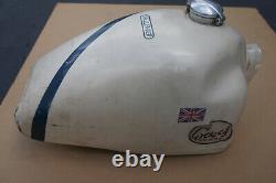 Rare Vintage Greeves Challenger Motorcycle Gas Fuel Tank Great Britain UK White