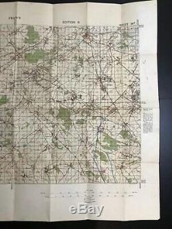 Rare WWI 1916 British France Ypres Ordinance Artillery Marker Trench Map Relic